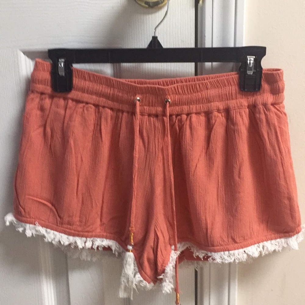Orange Boho Beach Shorts